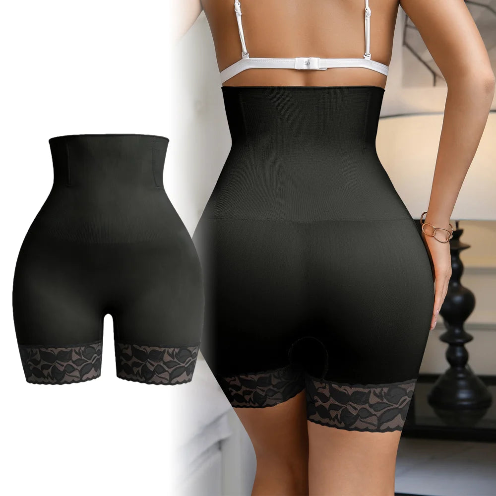 ZERILUNA Women High Waist Tummy Control Shorts Shapewear Breathable Underwear with Lace Hem - 3