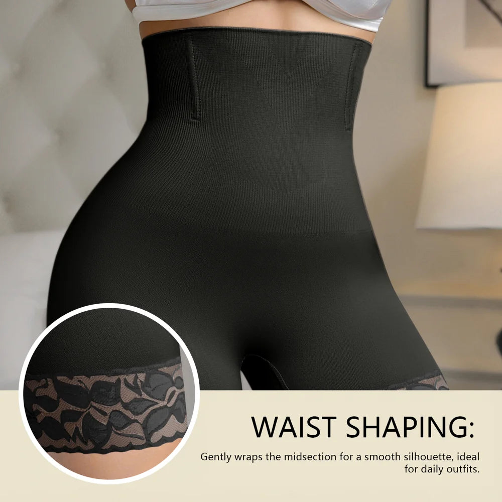 ZERILUNA Women High Waist Tummy Control Shorts Shapewear Breathable Underwear with Lace Hem - 7