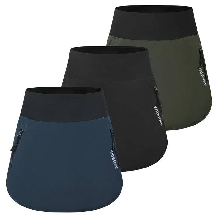 WOSAWE BF146 Summer Breathable Women Cycling Skort 16mm Padded Shorts for Mountain Road Bike - BF146/B Black | Asian Size M / European Size S - 5