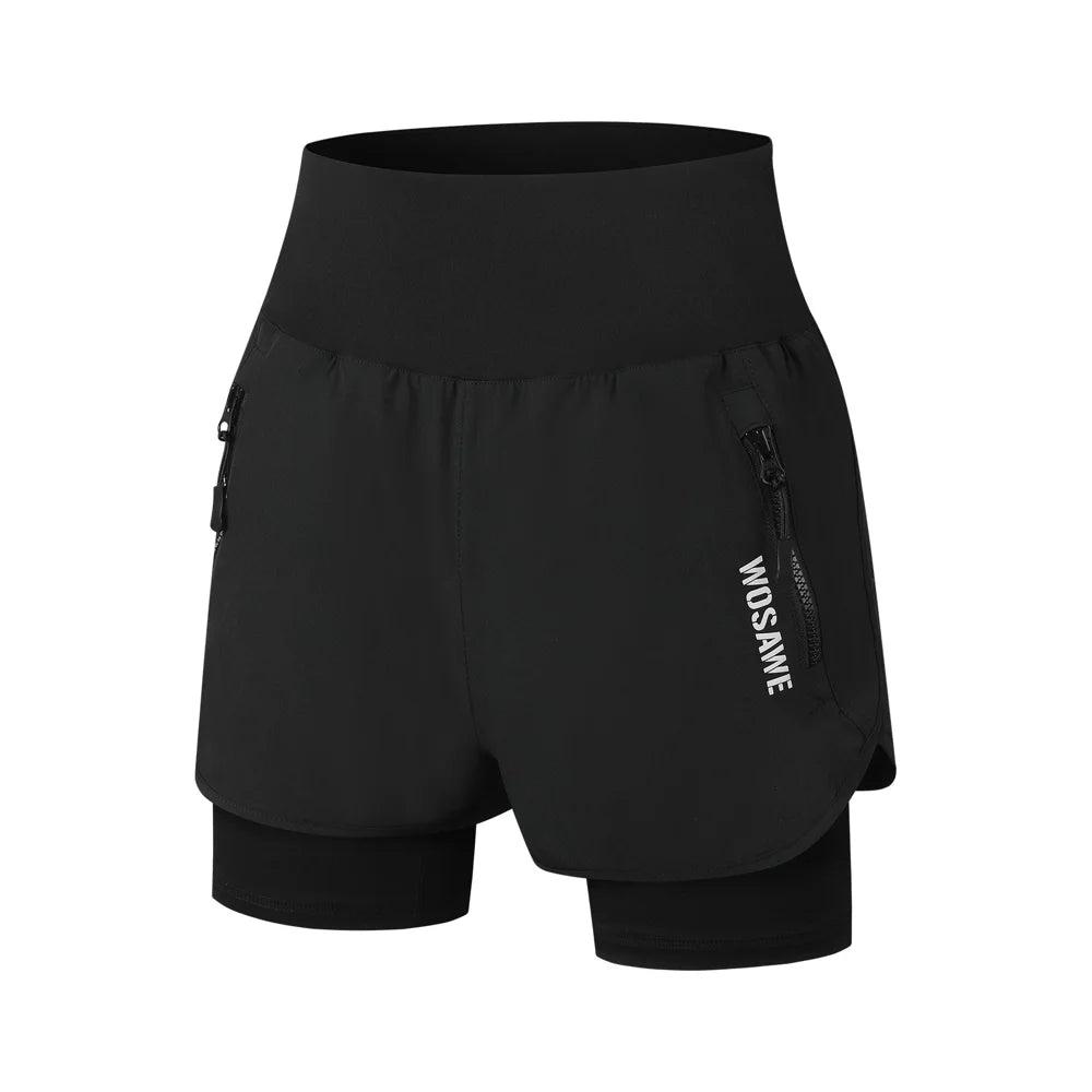 WOSAWE BF156 Women Summer Mountain Bike Shorts Quick Dry Cycling Shorts with 16mm Padded for MTB Riding - BF156/B Black | Asian M / EU S - 1