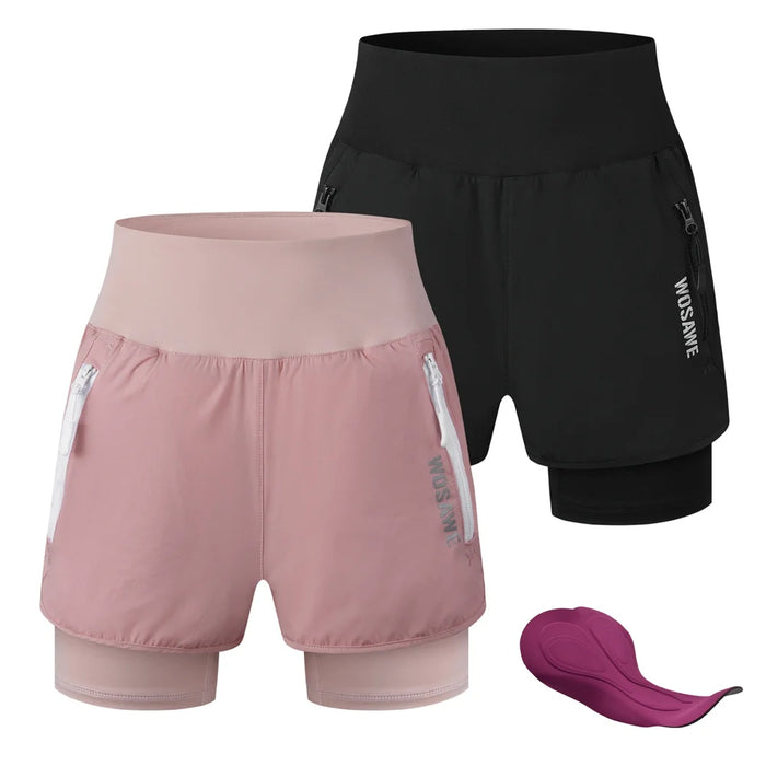 WOSAWE BF156 Women Summer Mountain Bike Shorts Quick Dry Cycling Shorts with 16mm Padded for MTB Riding - BF156/B Black | Asian M / EU S - 5