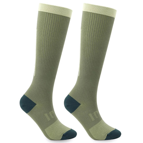 A6601 1 Pair Soccer Compression Socks Calf Knee High Tube Running Sweat-Absorbed Stockings - Green - 1