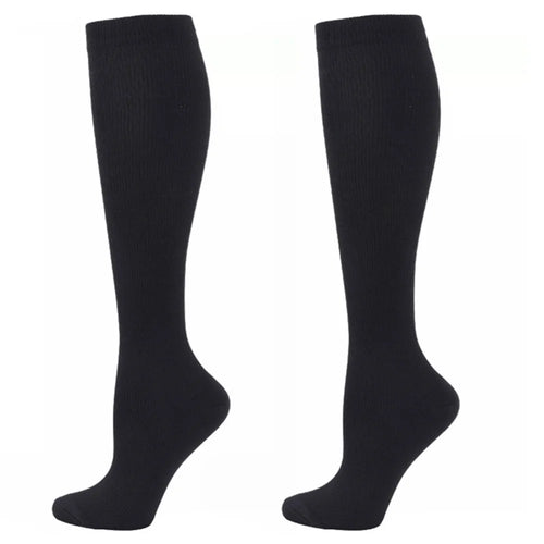 A5110 1 Pair Fitness Compression Socks Anti-Slip Calf High Tube Compression Stockings - Black / S / M - 1