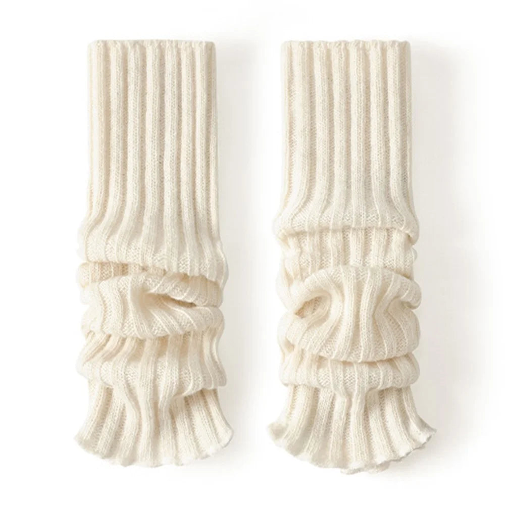 GOLOVEJOY DWZ03 Autumn Winter Knit Leg Warmers Women Thermal Leg Socks Boot Cover - Beige - 1