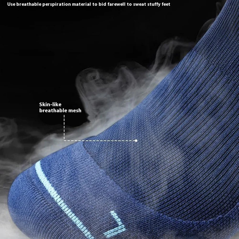 GOLOVEJOY DWZ15 1 Pair Outdoor Sports Socks Thickened Cotton Middle Tube Socks, Size: 40 - 44 - Dark Blue - 6