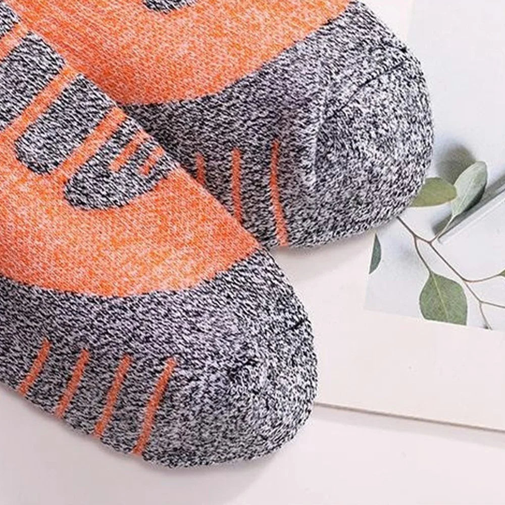 M Size 35-39 Winter Long Socks Moisture-Wicking Warm Cotton Thick Cushioned Hiking Socks for Skiing Sports - Purple - 6