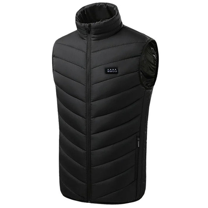 M01 Outdoor Electric Heated Winter Vest Men Women 21 Heating Zones 3-Gear Warm Jacket (Without Power Bank) - Black / S - 1