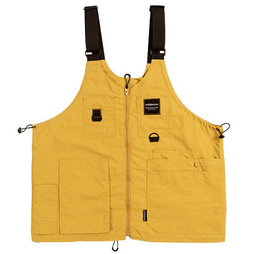 NOBANA Waterproof Polyester Camping Vest Hiking Waistcoat with Multiple Pockets, One Size - Yellow - 1