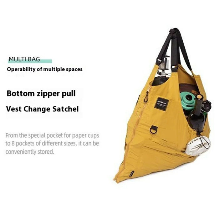 NOBANA Waterproof Polyester Camping Vest Hiking Waistcoat with Multiple Pockets, One Size - Yellow - 3