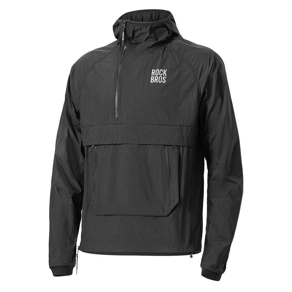ROCKBROS YDWT013 Detachable Pocket Windbreaker Outdoor Waterproof Jacket for Camping / Cycling / Hiking / Commuting Long Sleeve Men Coat - Black  /  M - 1