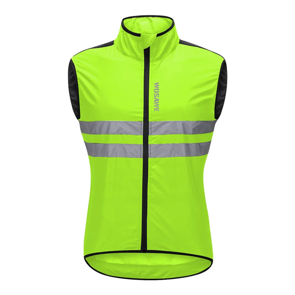 WOSAWE BL205 Cycling Vest Breathable Mesh Reflective Sleeveless Jersey for Mountain Road Bike - BL205/G Green|Asian L/European M - 1