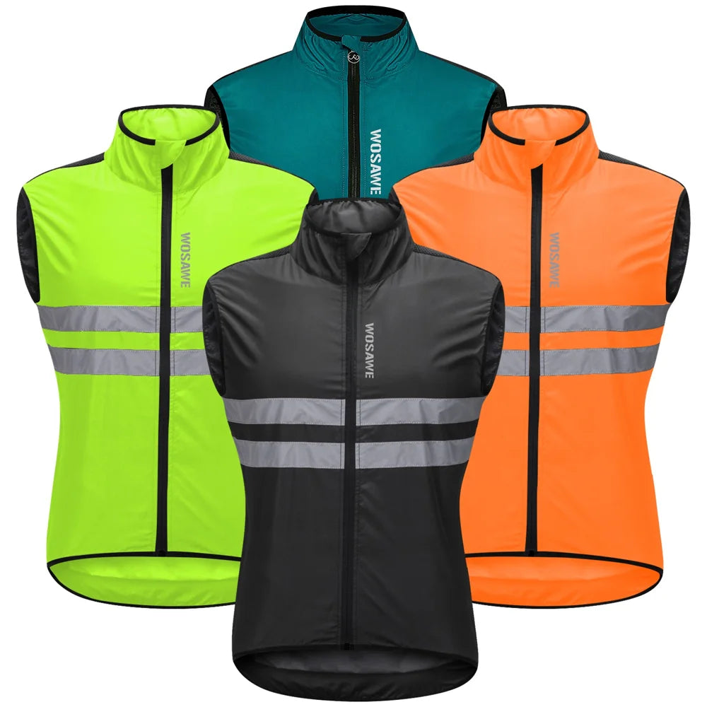 WOSAWE BL205 Cycling Vest Breathable Mesh Reflective Sleeveless Jersey for Mountain Road Bike - BL205/G Green|Asian L/European M - 7