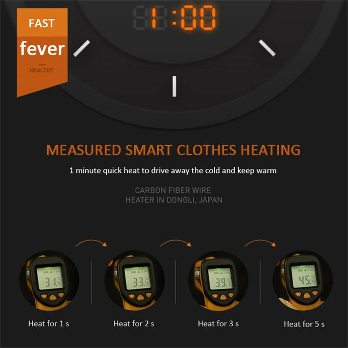 Smart Heated Winter Thermal Vest Thicken Hoodie Heating Vest for Men Women (without Power Bank), Singles Button  /  9 Heated Zone - Sapphire / L - 6