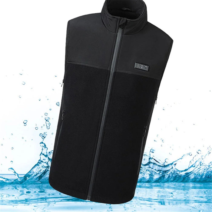 Electric Heated Winter Thermal Fleece Vest Men Women 3-Gear Heating Warm Jacket (without Power Bank), 3 Buttons / 13 Heated Zones - S / M / L - 5