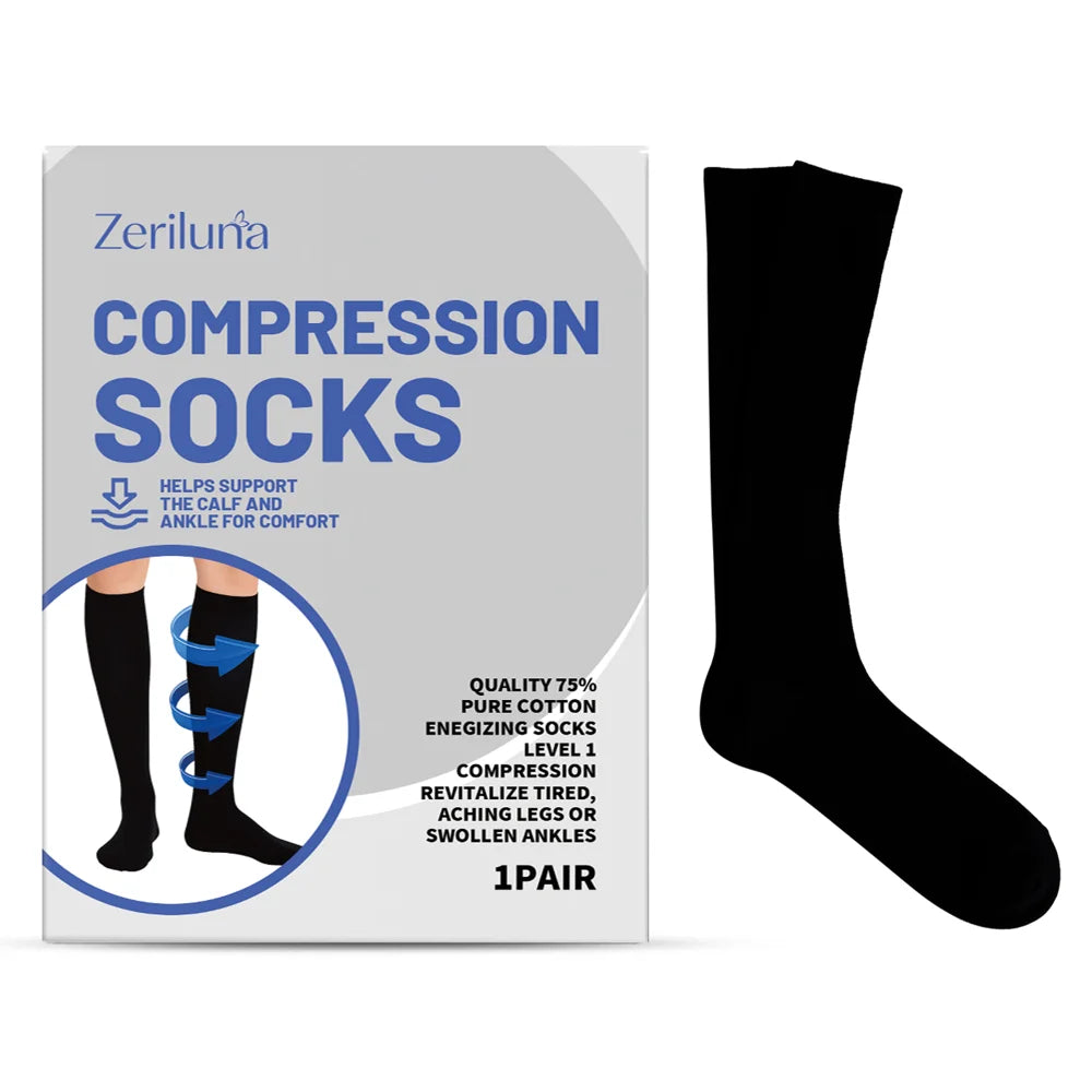 ZERILUNA 1 Pair Compression Socks for Foot Care Ankle Support Comfortable Sports Varicose Vein Relief - 1