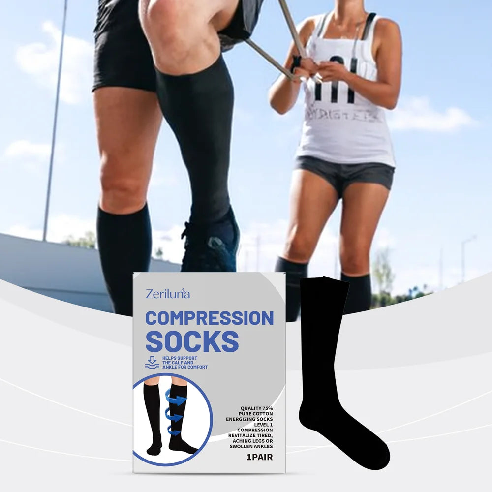 ZERILUNA 1 Pair Compression Socks for Foot Care Ankle Support Comfortable Sports Varicose Vein Relief - 2