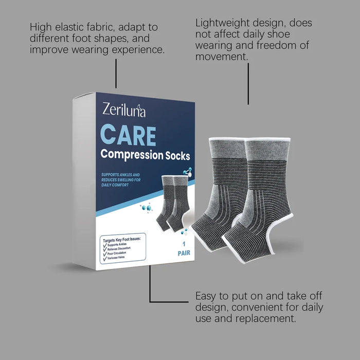 ZERILUNA 1 Pair Foot Care Compression Socks Breathable Ankle Support Promote Circulation Reduce Swelling Varicose Veins - 5