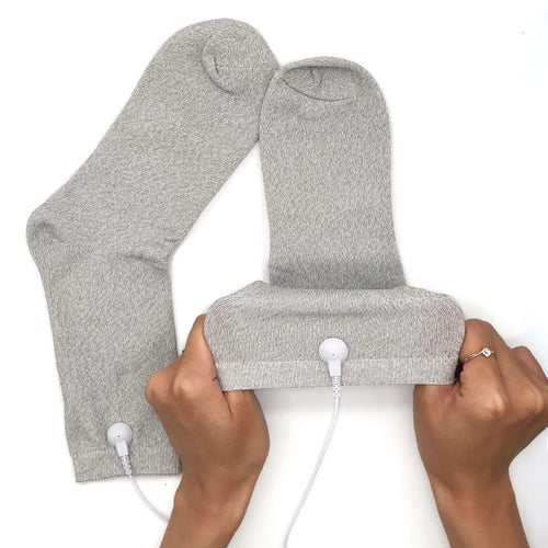 MH-Y094 1 Pair Solid Color Silver Fiber Conductive Long Socks Electrode Socks for DDS Physiotherapy Device - 1