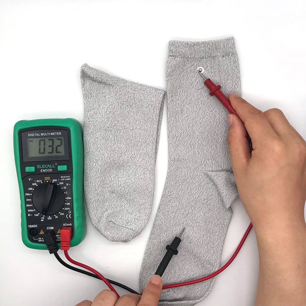 MH-Y094 1 Pair Solid Color Silver Fiber Conductive Long Socks Electrode Socks for DDS Physiotherapy Device - 4