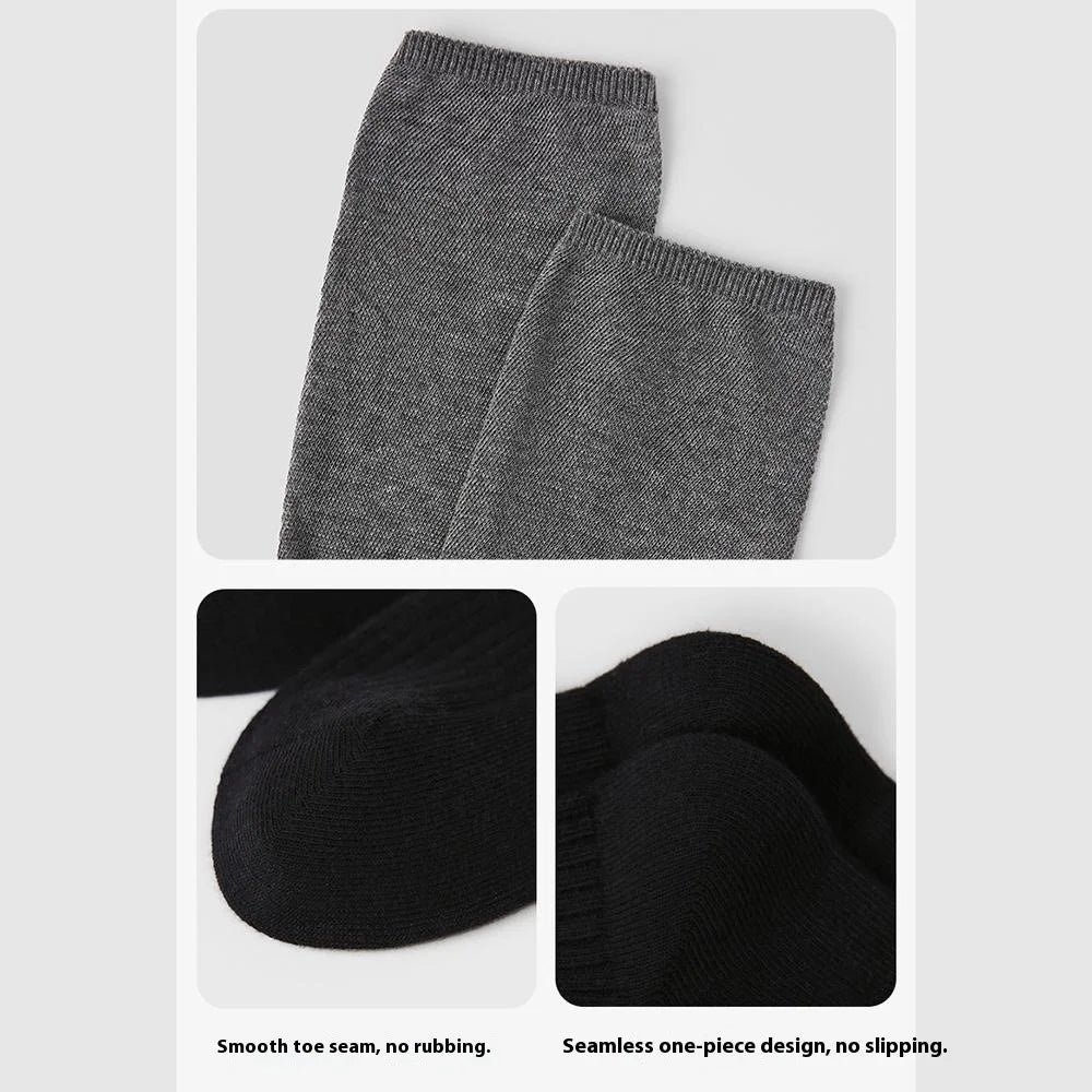 1 Pair Breathable Cotton Socks Fashion Women Elastic Cuff Moisture Wicking Seamless High Tube Socks - R9144 - 4