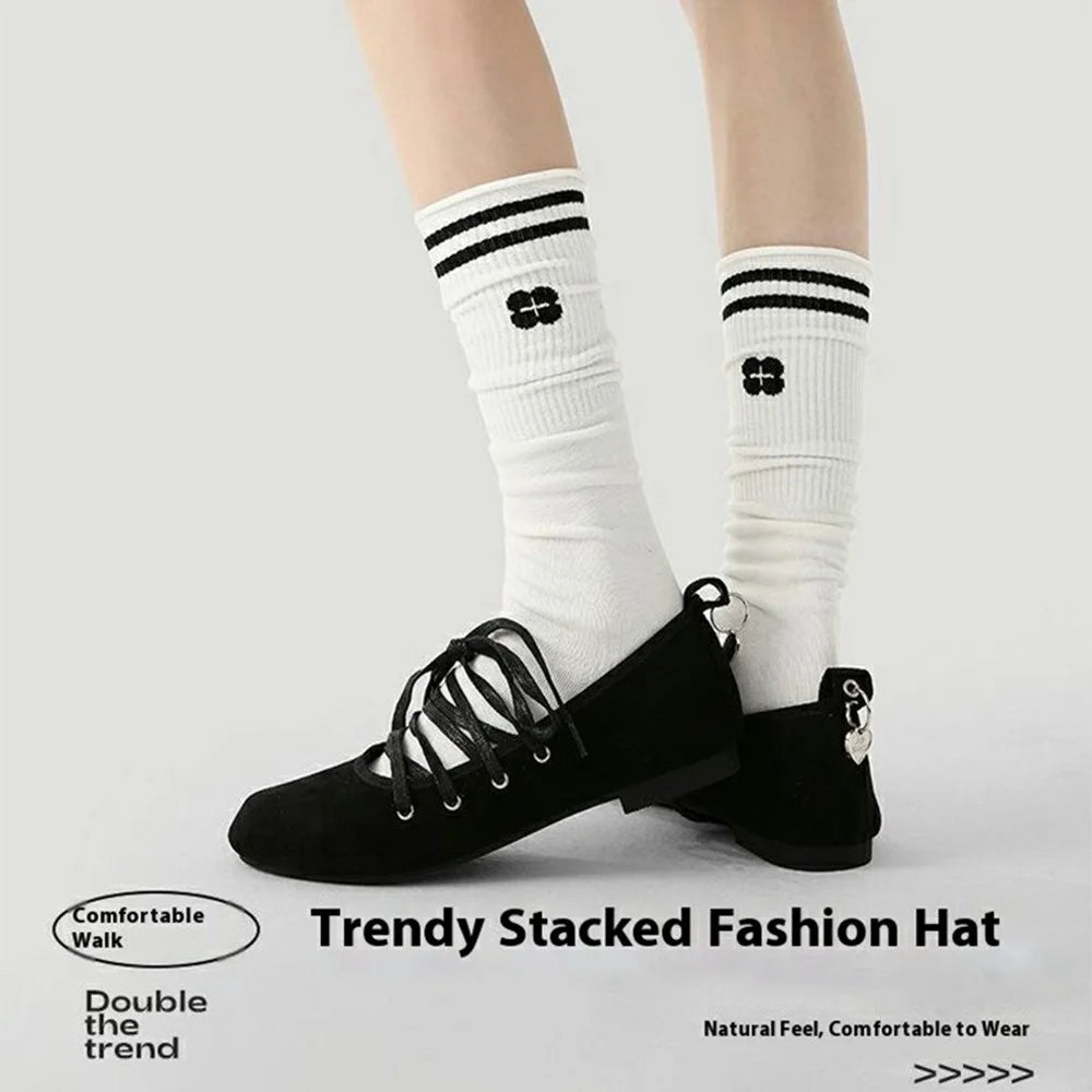 Outdoor Sports Striped Mid Calf Socks One Size Women Breathable Moisture Wicking Cotton Socks - R9158 - 3