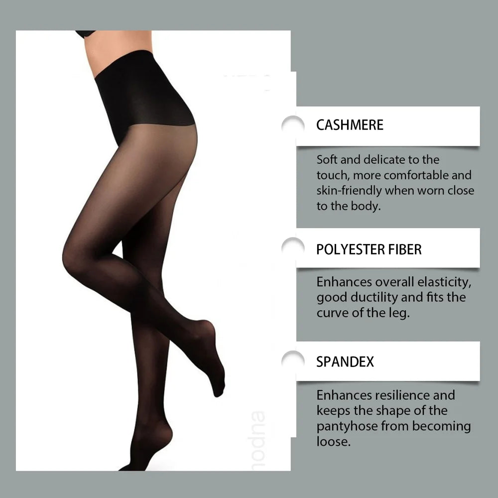 ZERILUNA Leg Shaping Pantyhose for Women High Elasticity Cashmere Butt Lift Tights - 1 Piece - 5