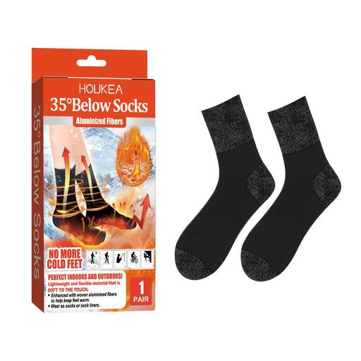 HOUKEA Aluminized Fiber Heating Socks for Outdoor Sports Winter Skiing Foot Care Socks - 1 Pair - 1