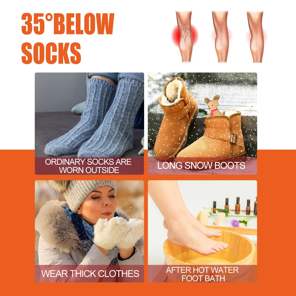 HOUKEA Aluminized Fiber Heating Socks for Outdoor Sports Winter Skiing Foot Care Socks - 1 Pair - 3