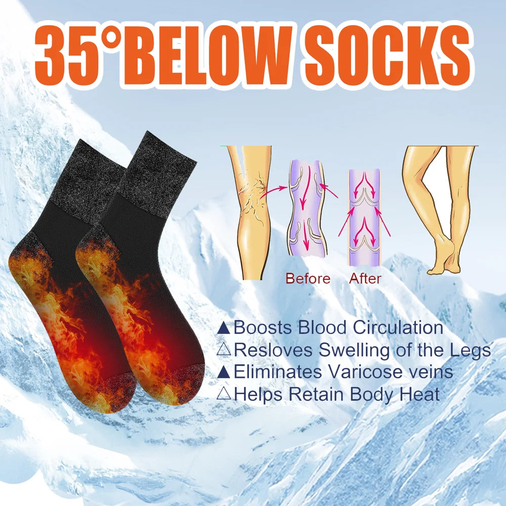 HOUKEA Aluminized Fiber Heating Socks for Outdoor Sports Winter Skiing Foot Care Socks - 1 Pair - 4