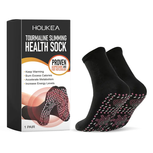 HOUKEA Health Care Socks for Men Women Foot Fatigue Relief Massage Acupoints Socks - 1 Pair - 1