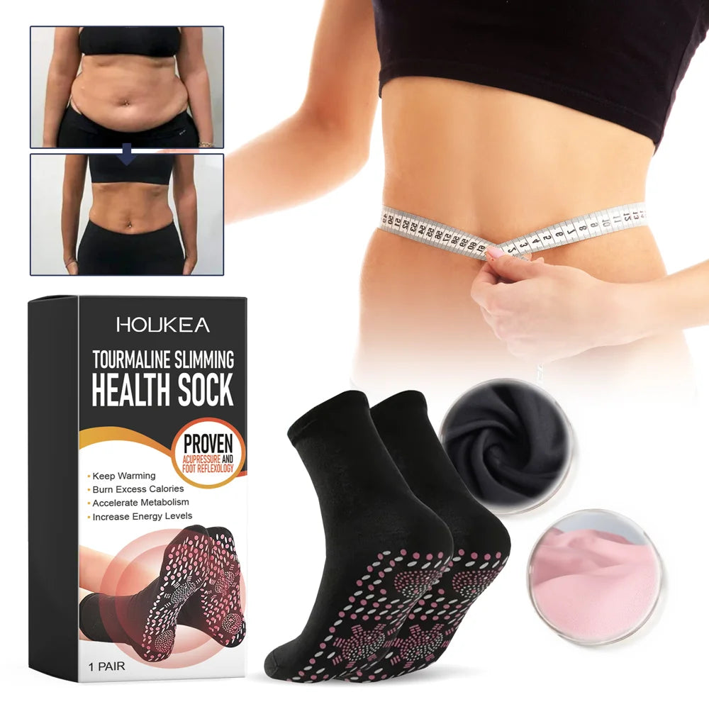 HOUKEA Health Care Socks for Men Women Foot Fatigue Relief Massage Acupoints Socks - 1 Pair - 2
