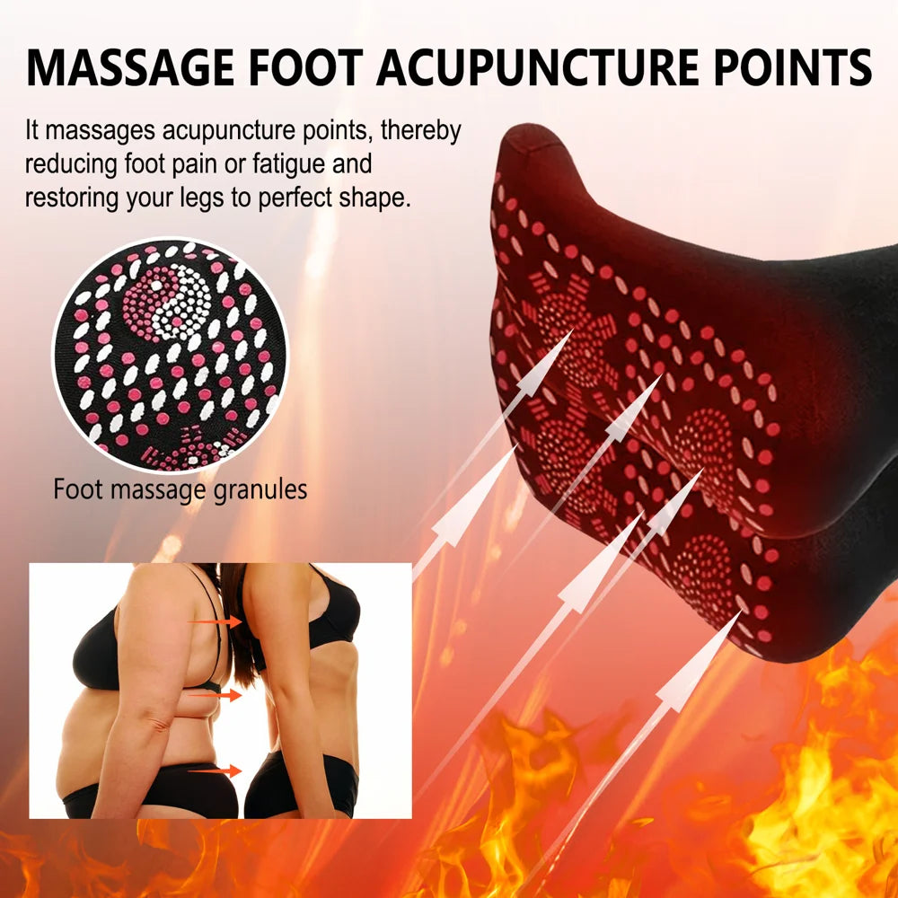 HOUKEA Health Care Socks for Men Women Foot Fatigue Relief Massage Acupoints Socks - 1 Pair - 4