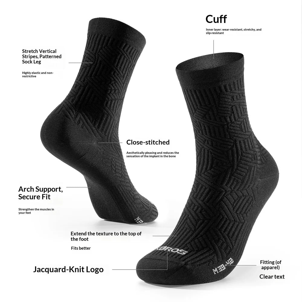 ROCKBROS 490108 Cycling Socks Breathable Antibacterial Mid-Calf Bike Socks for Men Women Road MTB Running - Black|S - 4
