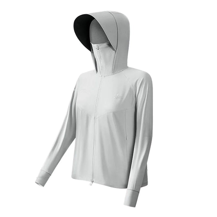 GOLOVEJOY FSY11 Lightweight Sun Protection Jacket Cooling Breathable Coat with Removable Hood Brim - Light Grey - 1