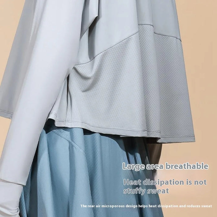 GOLOVEJOY FSY11 Lightweight Sun Protection Jacket Cooling Breathable Coat with Removable Hood Brim - Light Grey - 5