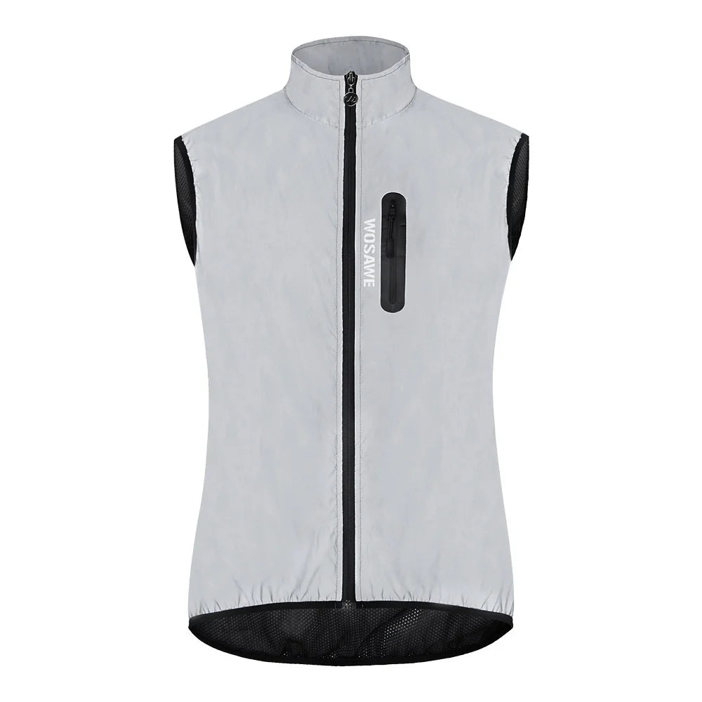 WOSAWE Reflective Cycling Vest Windproof Sleeveless Jacket for Men Women Road Bike Running - BL230 Asian M/European S - 1