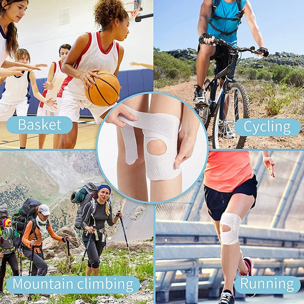 YF-JS020 1 Pair Sports Compression Knee Guard Running Basketball Slim Elastic Knee Brace - Black M - 6