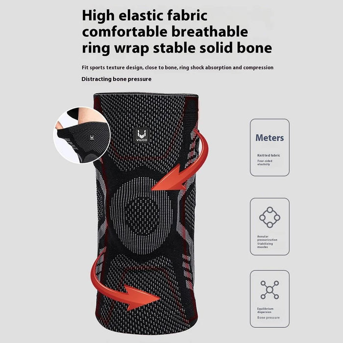 VILICO Anti-Slip Knee Brace Support Breathable Knee Compression Sleeve Wrap - Black / M - 3