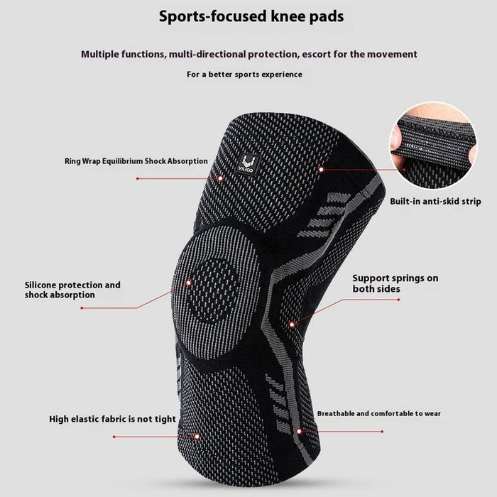 VILICO Anti-Slip Knee Brace Support Breathable Knee Compression Sleeve Wrap - Black / M - 5