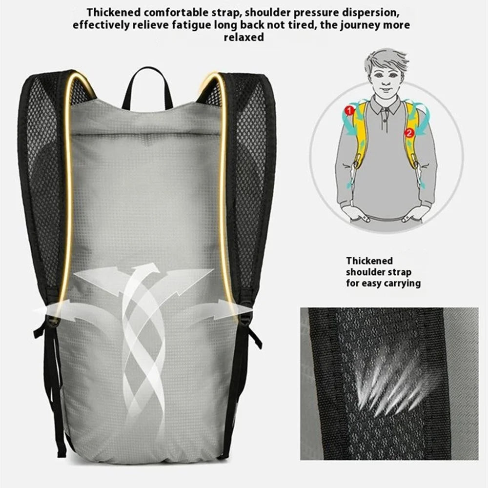 VANAHEIMR 531 Foldable Outdoor Backpack Nylon Climbing Hiking Daypack - Light Grey - 7