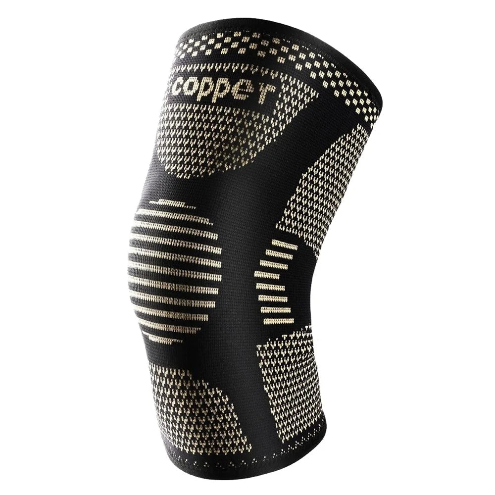 AB120 1PCS Protective Knee Pad Copper Ion Fabric Breathable Leg Sleeve for Badminton Basketball Runing Fitness Injury Care - S - 1