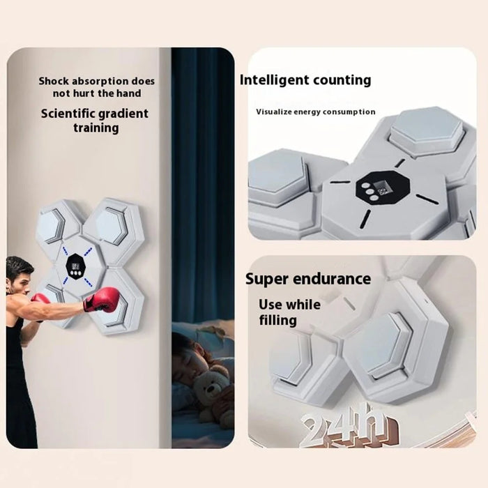 AL789275 Smart Bluetooth-compatible Music Boxing Machine Wall Mounted Boxing Target with Adults and Kids Gloves - 3
