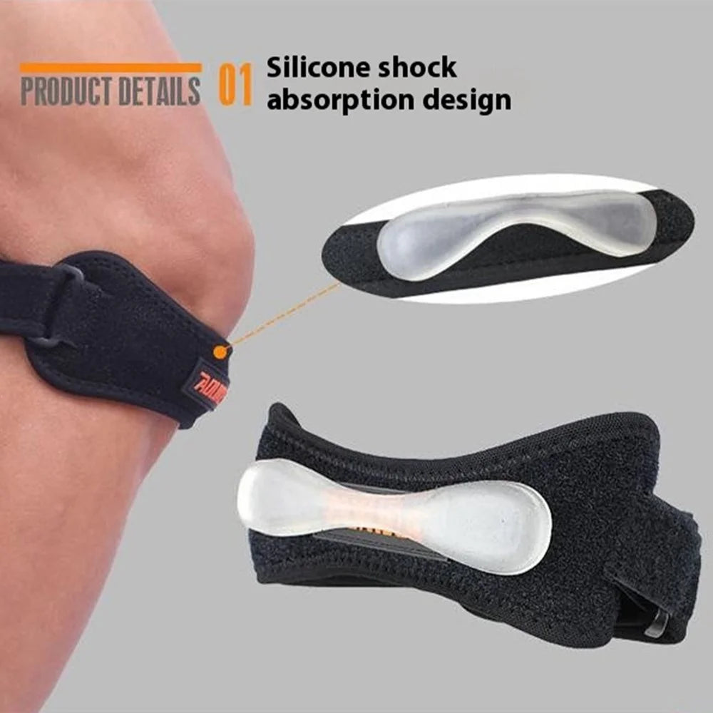 AOLIKES A-7918 1Pc Sports Bi-Directional Compression Patella Strap Built-In Silicone Pad Knee Patella Brace - 2
