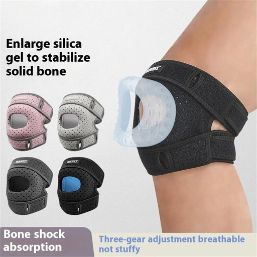 AOLIKES 7927 1Pc Sports Compression Patella Strap Running Cycling Shock Absorption Knee Patella Brace - Dark Grey - 2
