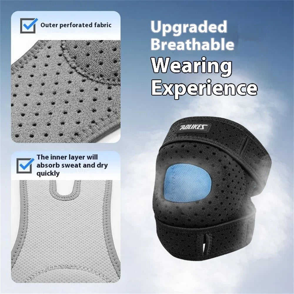 AOLIKES 7927 1Pc Sports Compression Patella Strap Running Cycling Shock Absorption Knee Patella Brace - Dark Grey - 3