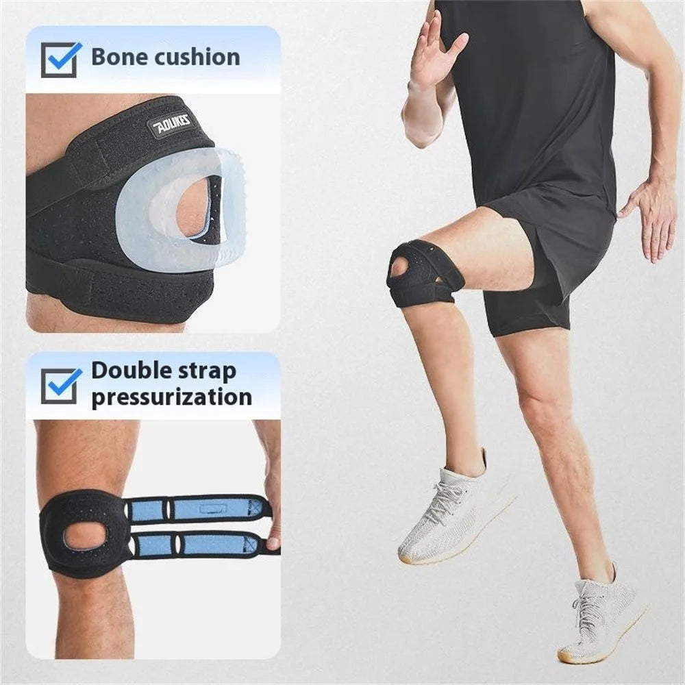 AOLIKES 7927 1Pc Sports Compression Patella Strap Running Cycling Shock Absorption Knee Patella Brace - Dark Grey - 4