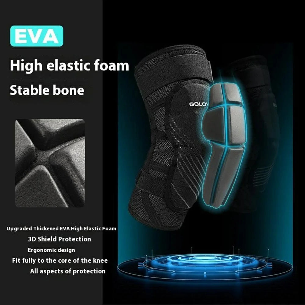 GOLOVEJOY HX37 Knee Brace for Outdoor Skiing Cycling Shock Absorption EVA Knee Protector Size M - 3