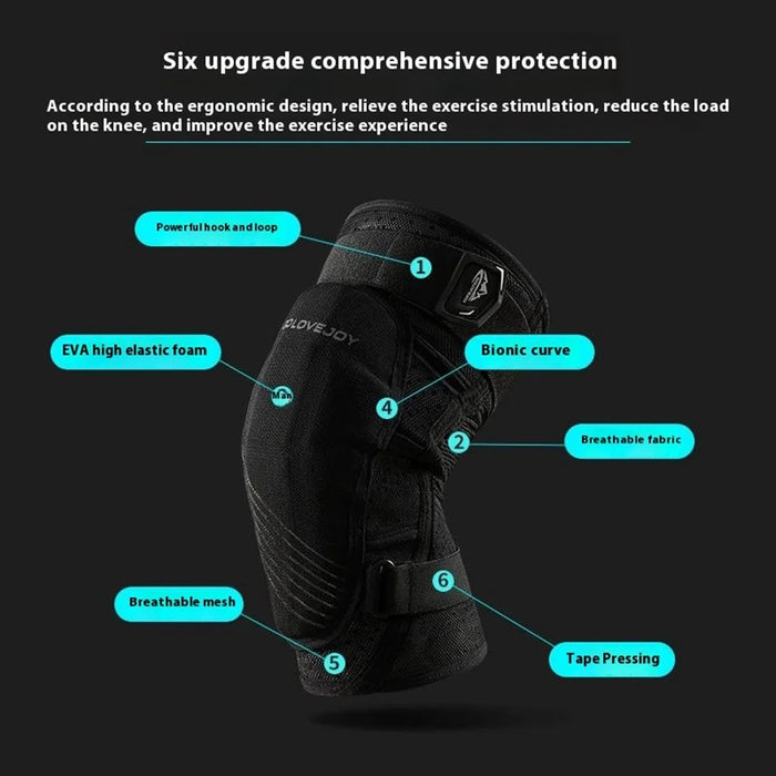 GOLOVEJOY HX37 Knee Brace for Outdoor Skiing Cycling Shock Absorption EVA Knee Protector Size XL - 3