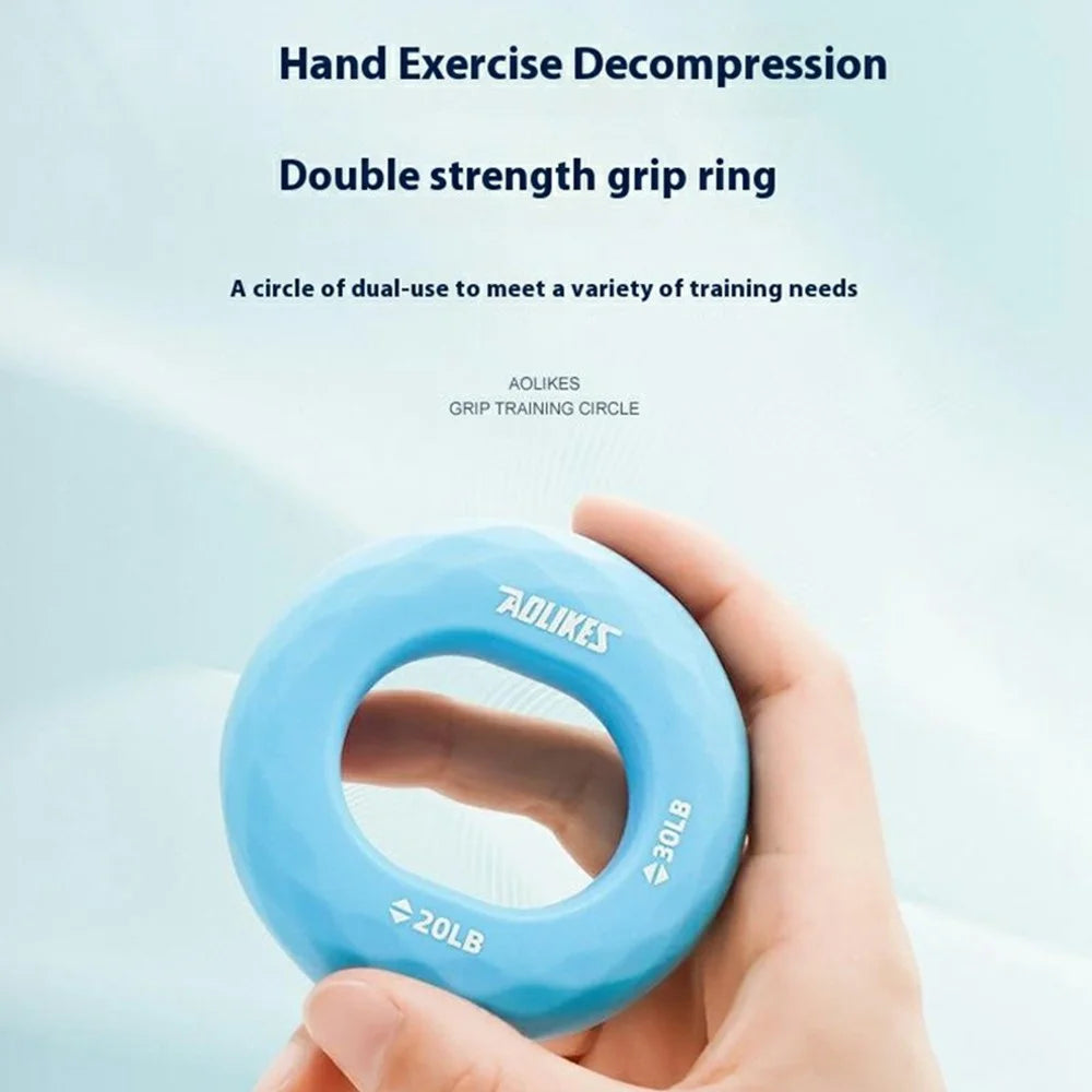 AOLIKES 3502 Hand Strengthener Grip Ring Strength Trainer Ring Silicone Squeezer Gripper - Pink - 6