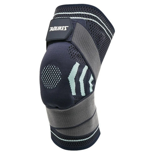 AOLIKES 7731 1Pc Basketball Knee Brace Silicone Padded Knee Support Running Knee Compression Sleeve - Navy Blue M - 1